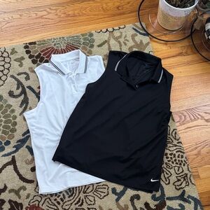 Nike Black and White Sleeveless Polo/Golf Shirt Set